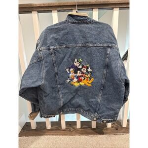 90's (Vintage) Disney Store Jean Jacket, Embroidered Back - Adult Size XL
